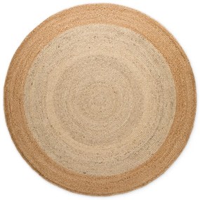 Okrągły dywan z juty dwustronny/tkany ręcznie w kolorze kości słoniowej ø 100 cm Jutta Ivory – Hanse Home