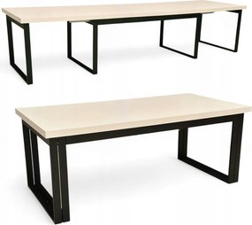 Stół Duży Czarny + Kaszmir 100x200 rozkładany do 400 cm Metalowe Nogi