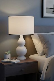 Biała drewniana lampka stołowa skandynawska - 14X S223 P4-C63