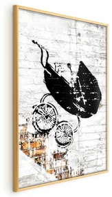 Plakat Pędzący wózek 60x90 cm z ramą złotą bez marginesu ARTGEIST B
