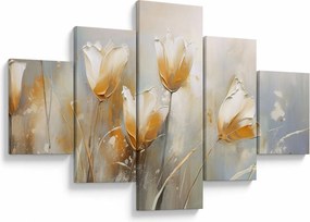 Obraz - Malowanie tulipanów (125x70 cm)