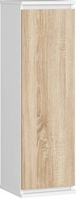 Szafka AKORD W30 Biała 30 cm 1 drzwi kolor Dąb Sonoma mat 3 półki 30x30x99 cm