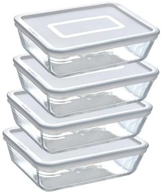 Zestaw 4 szklanych słoików Pyrex, 1,5L