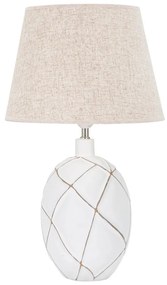Biało-kremowa lampa stołowa z tekstylnym kloszem (wys. 60 cm) Lines – Mauro Ferretti