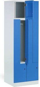 Metalowa szafka ubraniowa S1 Z, 4-drzwiowa, 1850 x 600 x 500 mm, zamek RFID, drzwi niebieskie