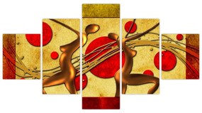 Abstrakcyjny obraz z dwiema kobietami (125x70 cm)