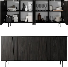 Komoda Velar o szerokości 200 cm, kolor sosna czekoladowa