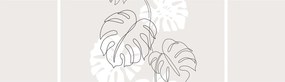 Obraz - Line art monstera N⁰3 (170x50 cm)