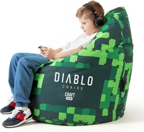Dziecięca pufa gamingowa z granulatem Diablo Chairs, Craft Edition