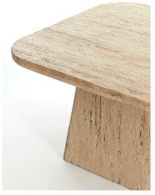 Beżowy stolik z kamiennym blatem 60x60 cm Kepami – Light &amp; Living