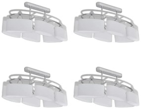 Srebrna lampa sufitowa szklana 4 sztuki - 5X EX134 H6-M28