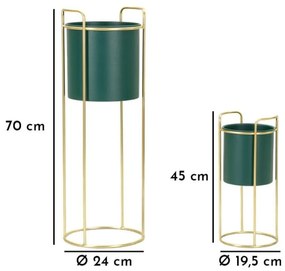 Metalowe osłonki na doniczki zestaw 2 szt. ø 24 cm Grent Slim – Mauro Ferretti