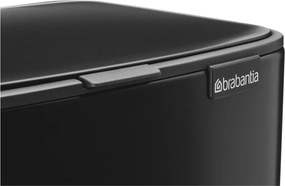 Stalowy kosz na śmieci z pedałem w kolorze matowej czerni 12 l Bo – Brabantia