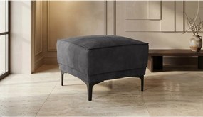 Antracytowy puf z imitacji skóry Copenhagen – Scandic