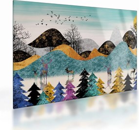 Obraz na szkle graficzny z jeleniem (70x50 cm)