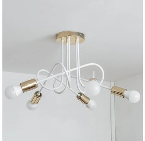 Przysufitowy żyrandol OXFORD 5xE27/15W/230V złoty/biały
