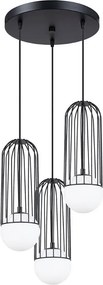 Czarna industrialna lampa wisząca druciana - 4X A608 E7-H86