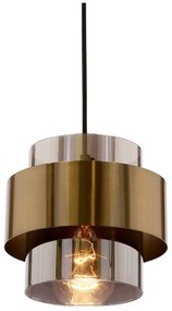 Czarna lampa wisząca ze szklanym kloszem ø 18 cm Spiega – Candellux Lighting