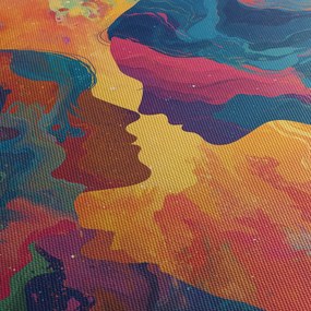 Obraz - Kosmiczna miłość (z zegarem) (90x30 cm)
