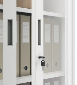 Szafa przeszklona medyczna, witryna lekarska AMELIA, 900 x 1850 x 400 mm, biała