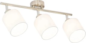 Stalowy plafon z reflektorami biały klosz 3-światła regulowany - Hetta