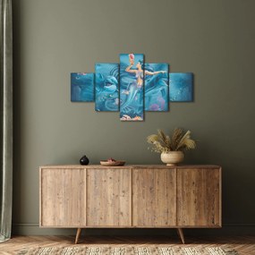 Obraz - Syrenka z delfinami (125x70 cm)