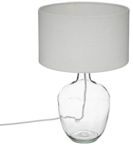 Lampa stołowa z podstawą z przezroczystego szkła, 43,5 cm