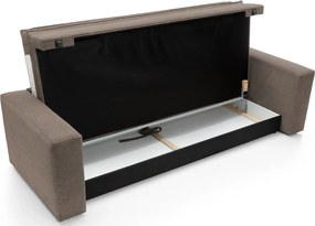 Orzechowa kanapa rozkładana sztruksowa Z4-R71