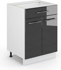 Szafka dolna do kuchni antracyt wysoki połysk 60x51.6x82 fame-line