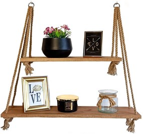 Półka kuchenna w stylu boho dąb craft złoty - Jetta