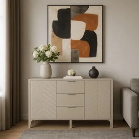 Elegancka komoda w jodełkę w kolorze kaszmir- Sageri 3X