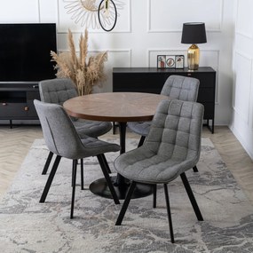 Krzesło Tapicerowane do Salonu RICK 2 Szare Nowoczesne Loft