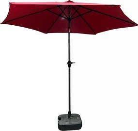 Parasol ogrodowy ORIENT z regulacją nachylenia w kolorze czerwonym waga 4,5 kg wymiary 270x270x235 cm