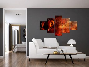 Obraz - Budda w odcieniach czerwieni (125x70 cm)