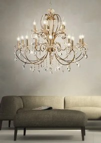 Złoty żyrandol świecznikowy glamour - 4S K159 W7-A76