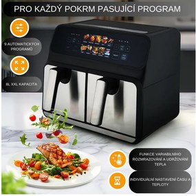ProfiCook FR 1287 H podwójna frytkownicakonwekcyjna, 8 l