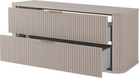 Szafka łazienkowa, kaszmir, uchwyt złoty, 41,5 x 120 x 51,7 cm