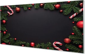 Panel szklany do Kuchni Świąteczne Słodycze i Bombki