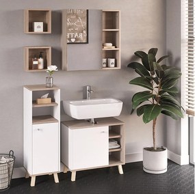 Zestaw mebli łazienkowych biały 62x32x54 senyo