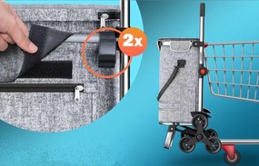 Monzana Torba na zakupy na kółkach do schodów COMFORT, 50l, szara