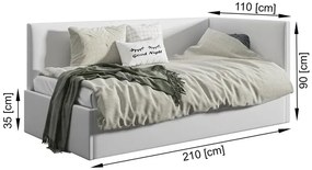 Czarny tapczan młodzieżowy 80x200 - czarny T1-C14