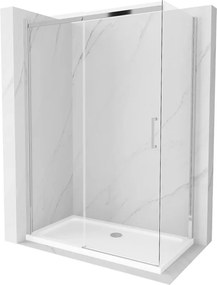 Mexen Omega kabina prysznicowa rozsuwana 130 x 70 cm, transparent, chrom + brodzik Flat - 825-130-070-01-00-4010