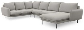 Jasnoszara sofa w kształcie litery U Cosmopolitan Design Vienna, lewostronna