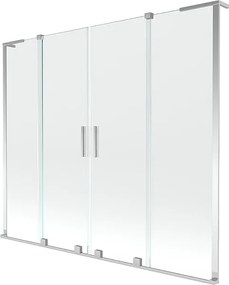 Mexen Velar L Duo parawan nawannowy 2-skrzydłowy rozsuwany 170 x 150 cm, transparent, chrom - 896-170-003-02-01
