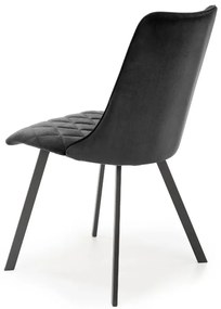 Krzesło tapicerowane K450 VELVET czarne HALMAR