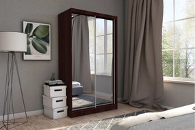 Szafa Przesuwna BELLINA 150 cm z Lustrem Szafa Dwudrzwiowa Wenge