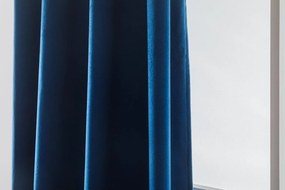 Królewsko niebieska zasłona zaciemniająca VELVET 140x270 cm Zawieszanie: Taśma z wiązaniami