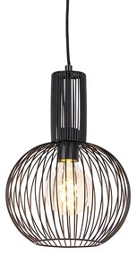 Designerska lampa wisząca czarna - Wire Whisk