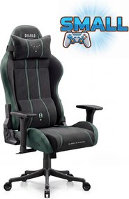 Fotel gamingowy młodzieżowy Diablo X-One Small Size materiałowy, Forest Green