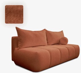 Sofa z Funkcją Spania SARIA Ruda Boucle Nowoczesna
